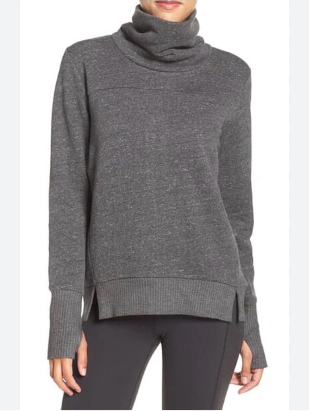 ALO Yoga Charcoal Gray Cowlneck Pullover